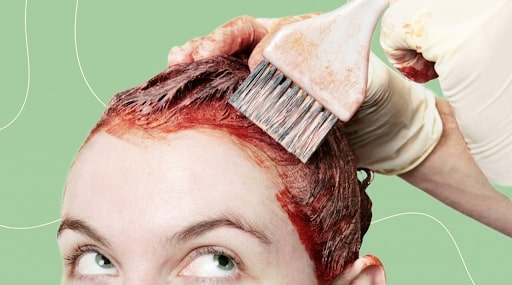 Woman Dyeing Hair